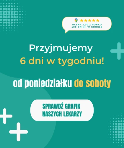 Przyjmujemy 6 dni w tygodniu od poniedziałku do soboty
